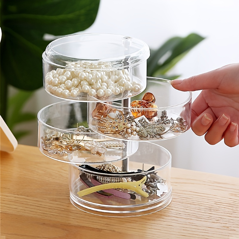 1pc Acrylic Clear Hair Tie Storage Box Transparent Hair Tie Organizer Hair  Accessories Display Case With Lid For Home