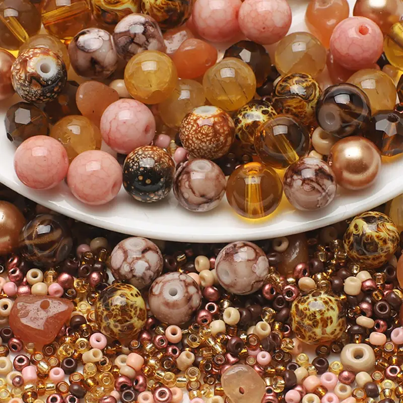Seed Beads Millet Beads Mixed Color Mixed Size Crystal Glass - Temu
