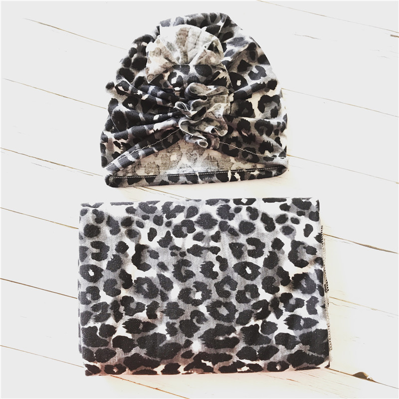 Baby Hat, Bag & Towel Set with Leopard Throw Blanket