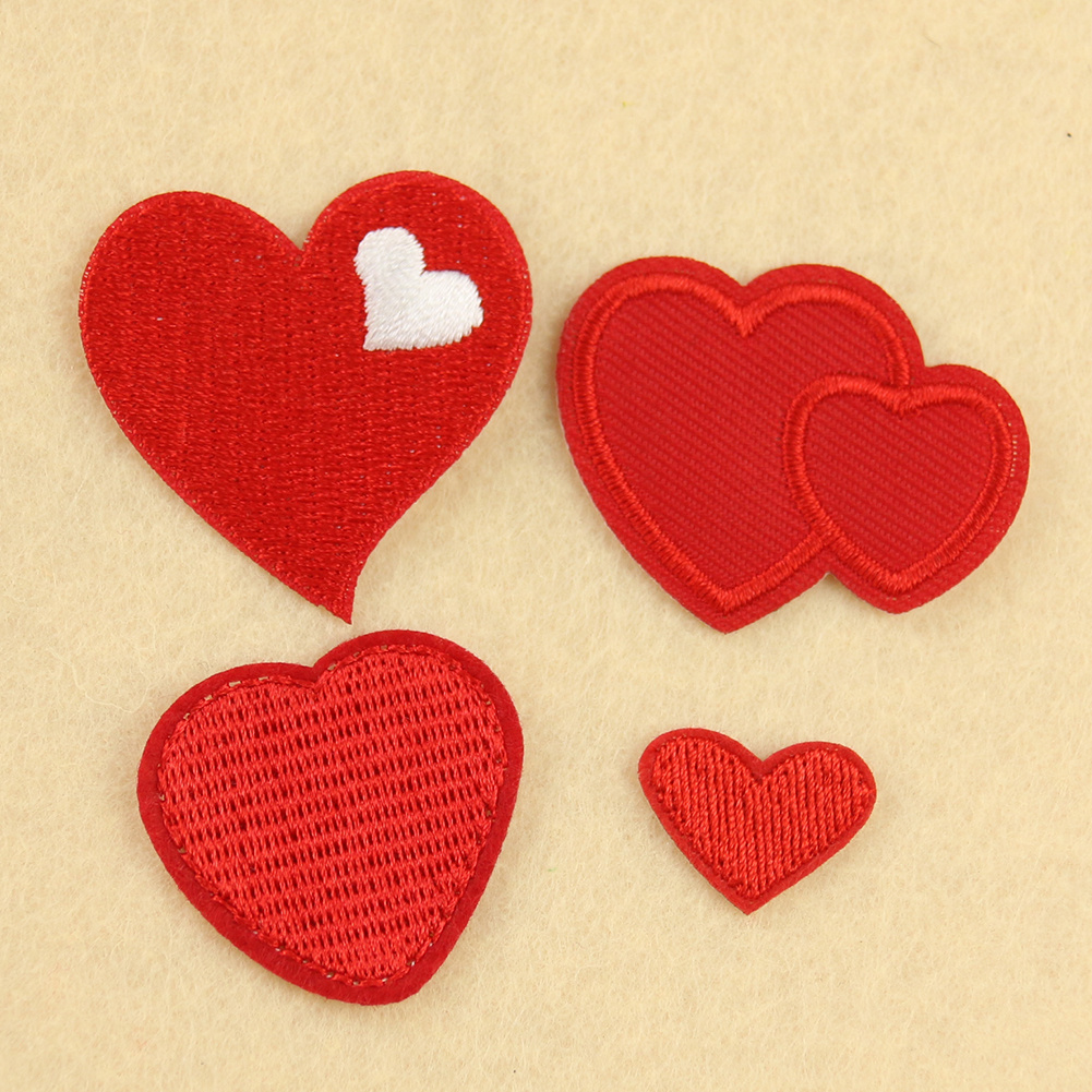 Iron On Patches, Red Hearts for Sewing, DIY Crafts (4 Sizes, 36 Pieces –  Okuna Outpost