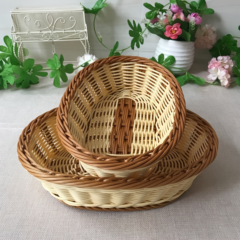 1pc Vassoio Intrecciato In Rattan Sintetico Cesto Picnic - Temu Italy