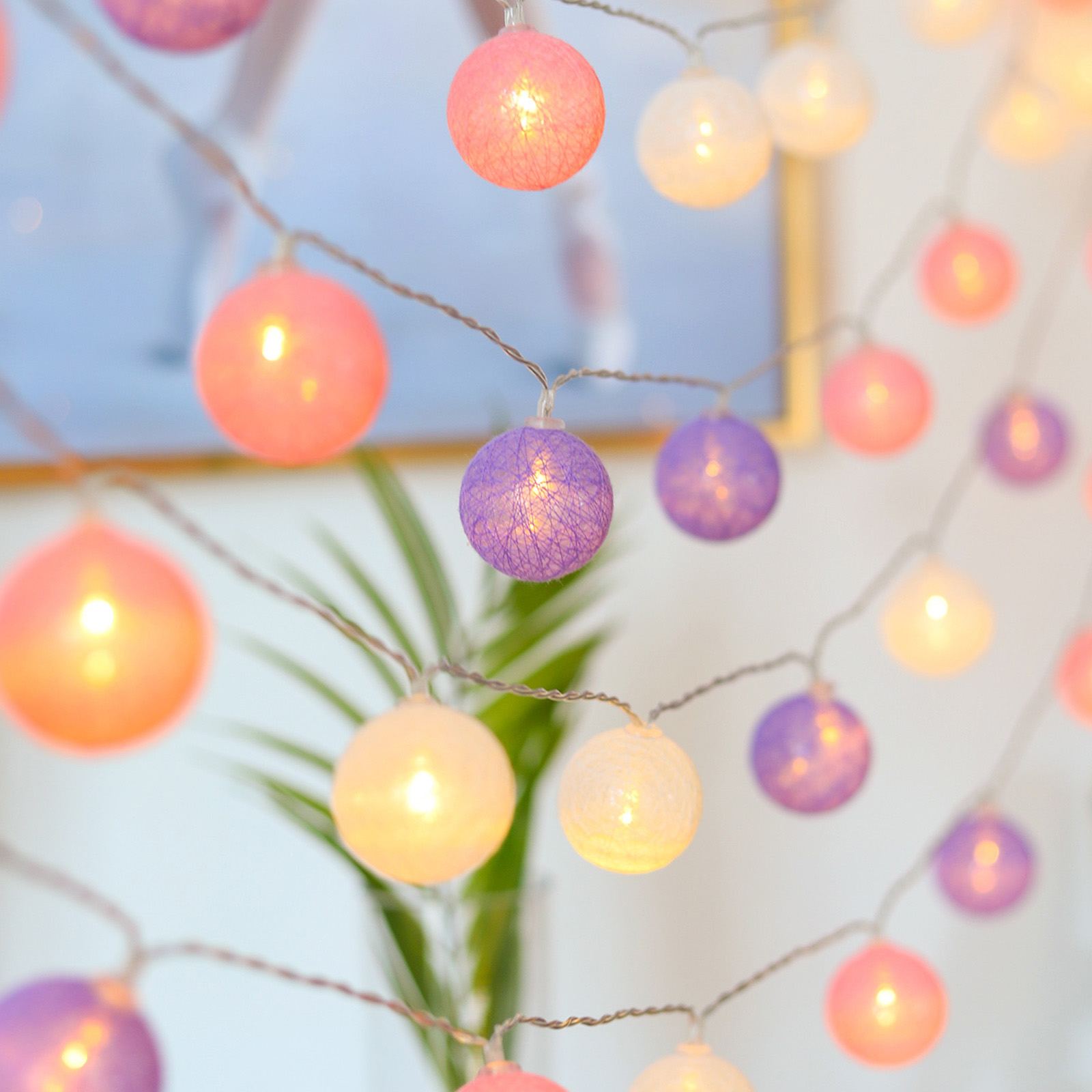 Marshmellow Fairy Lights Cotton Ball Fairy Lights, 20 or 35 LED Cotton Ball  Fairy Lights, LED Fairy Lights for Children's Rooms and Living Areas 