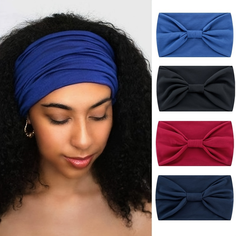 

Boho Style Non-slip Sports Headband For Women - Stretchy Yoga Knot Hair Band With Seamless Design And Scrunchies