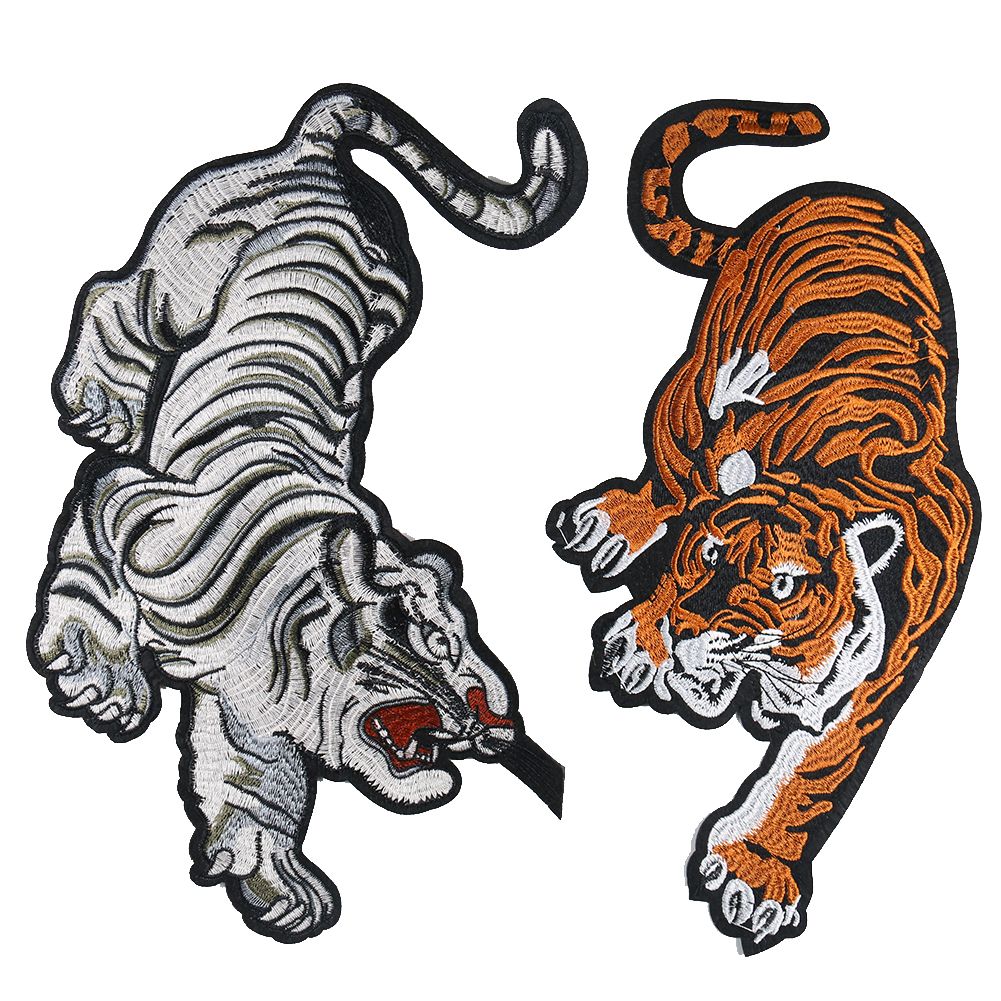 Tiger Pattern Embroidery Applique Animal Patches Heat Press