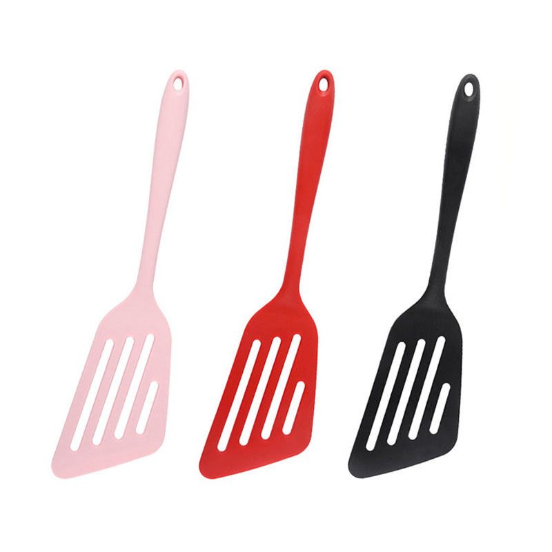 Silicone Long Flipper Slotted Spatula Turner Non stick Heat - Temu