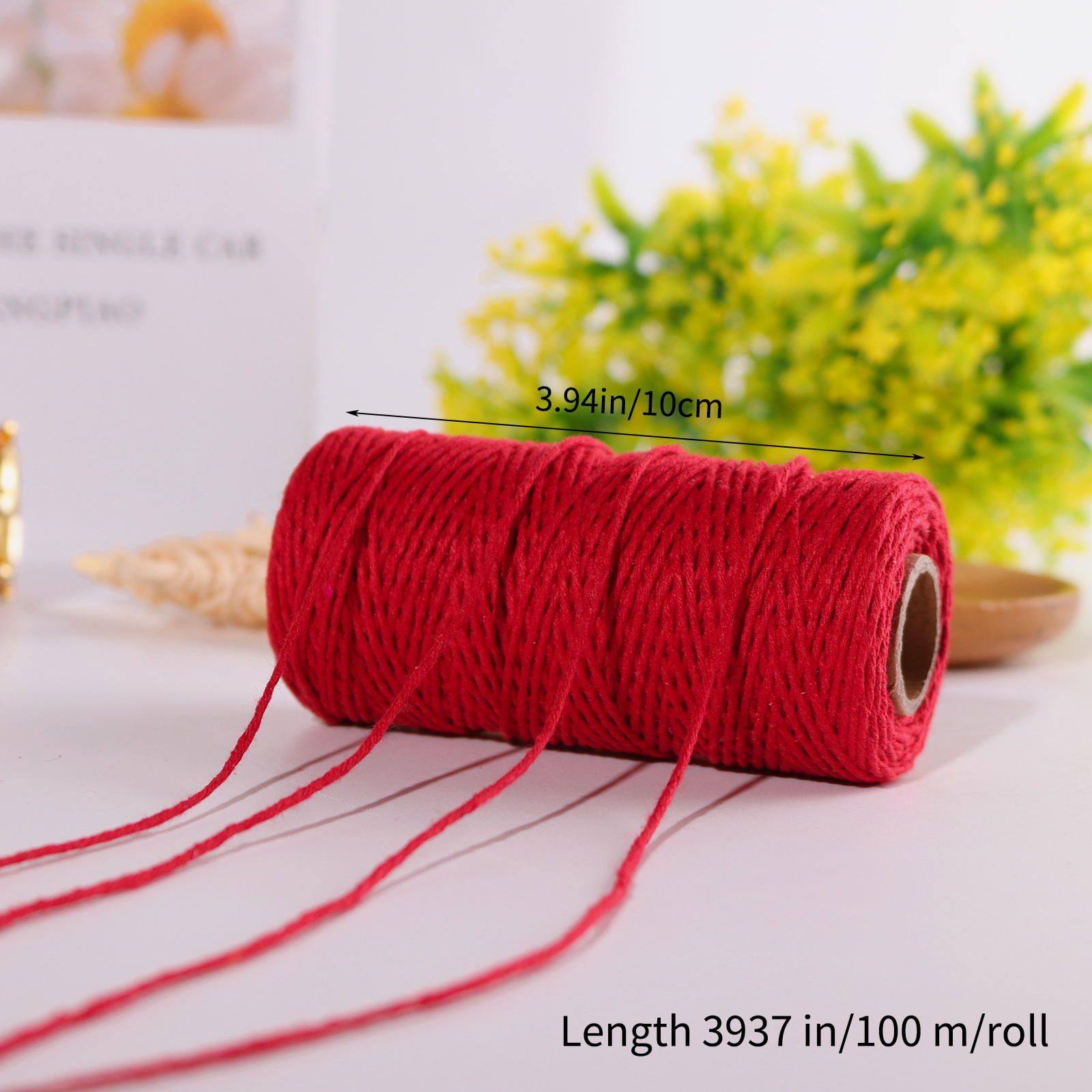 100 Yards Long Two color Big Red Packaging Rope Diy Material - Temu