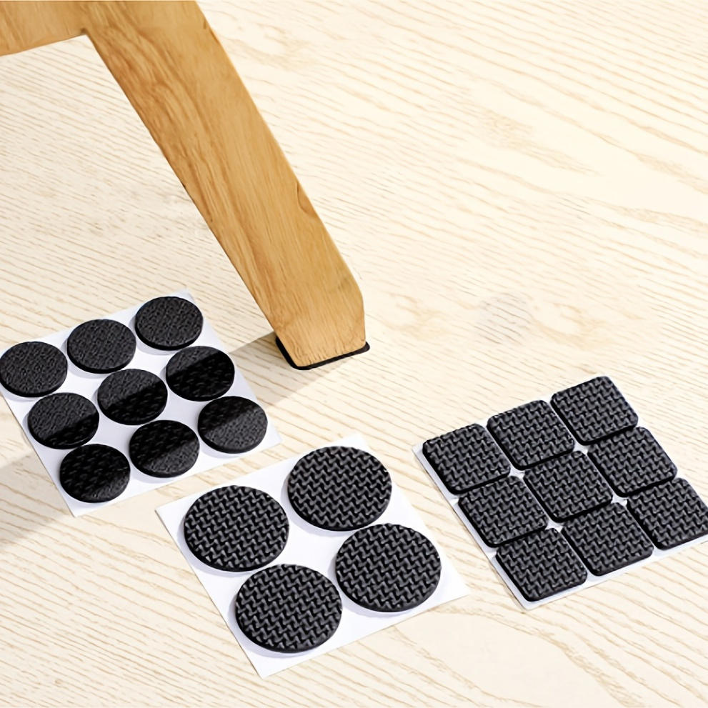 Self Adhesive Silicone Rubber Feet Black Round Furniture Pad Protectors  30-140mm