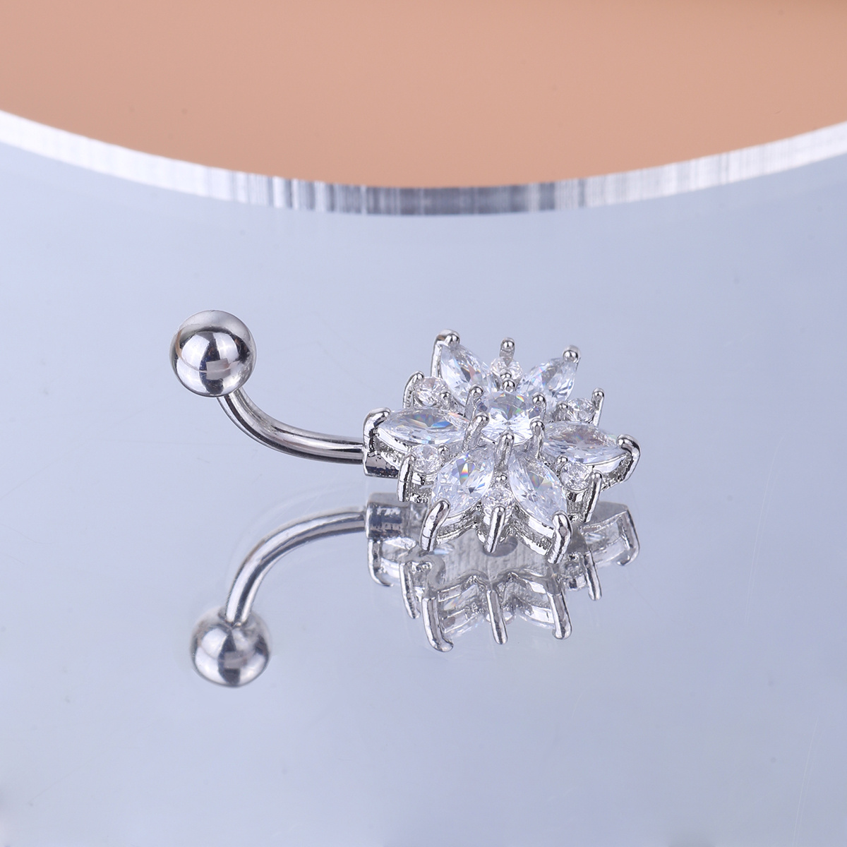 Exquisite Dangle Belly Button Ring Flower Shaped Zircon Stainless Steel  Belly Piercing Jewelry For Women Clothing Decor, Shop On Temu And start  Saving