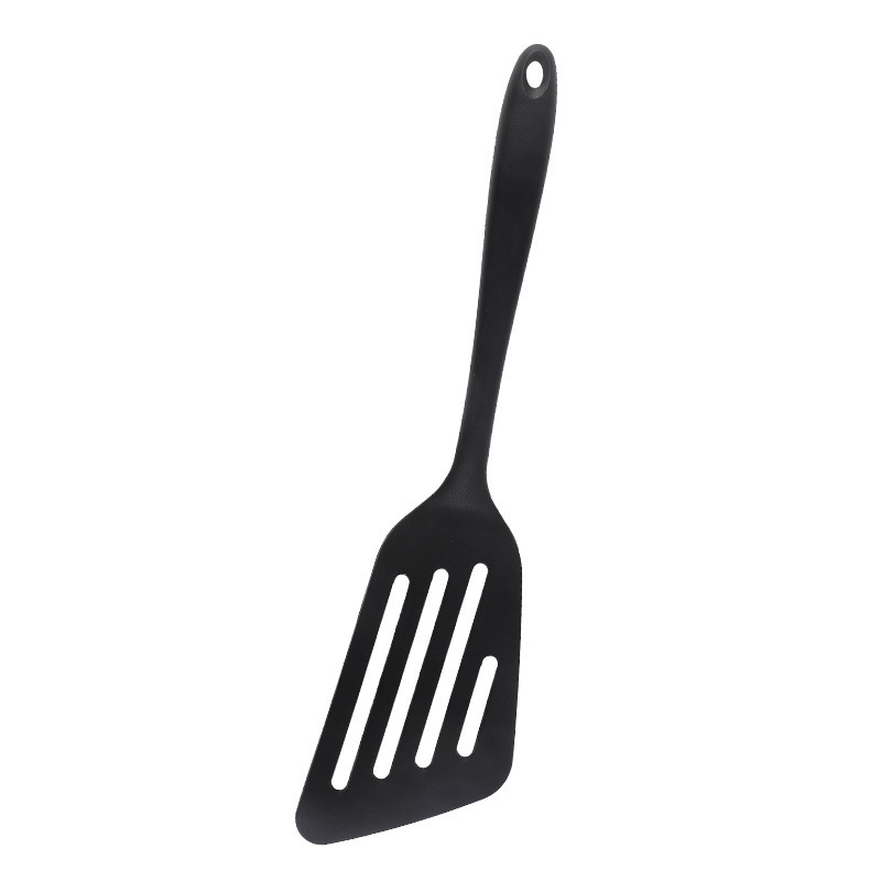 Silicone Slotted Fish Turner Spatula Set Flipper Spatulas for Baking,  Cooking Heat Resistant Non Stick Cookware Strong Dishwasher Safe Black,2