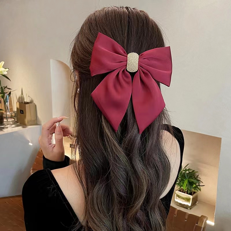 Hair Ribbons, 2 PCS Satin Hair Bows For Women Bows Clip For Women With Long  Tassel, Big Ribbon Bows Satin Hair Clip For Hair Design