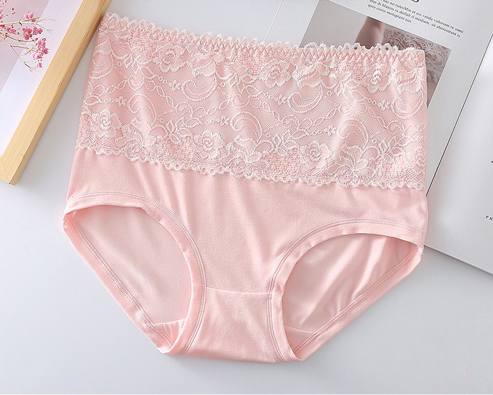 Forever 21 Women's Seamless Contrast Lace Panties in Pale Peach/Cayenne  Medium