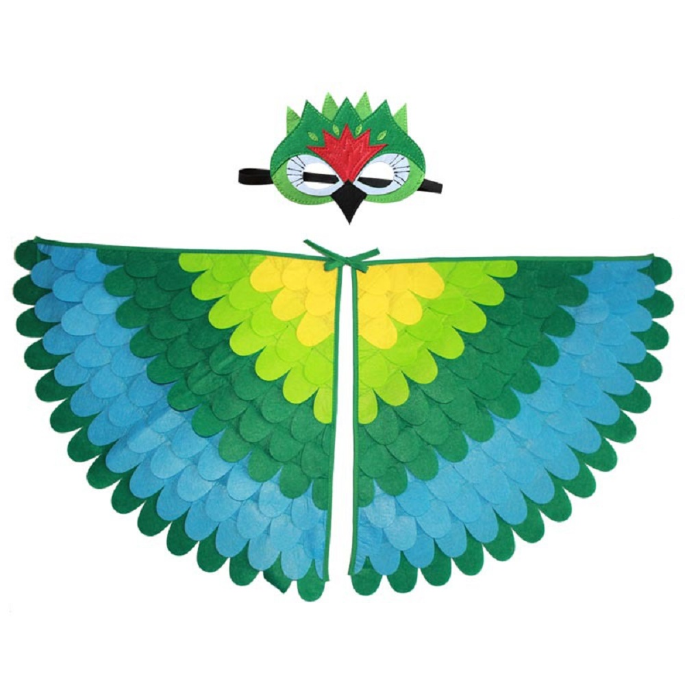 Rhsemi disfraz infantil de alas de pájaro, con máscara, ojos de fieltro y  alas, disfraz colorido para Halloween para niños de 3 a 8 años
