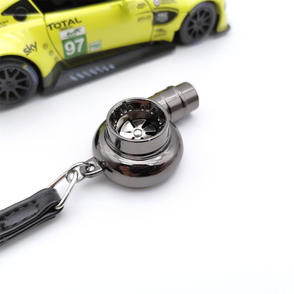 real whistle sound turbo keychain sleeve bearing spinning turbo key chian auto part turbine turbocharger key ring key holder accessoies details 8