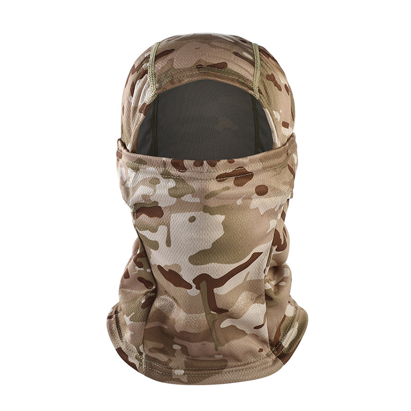 Camouflage Balaclava for Outdoor Fishing and Hunting - Hooded Face Mask  Cover in Khaki, Black, and CP Colors