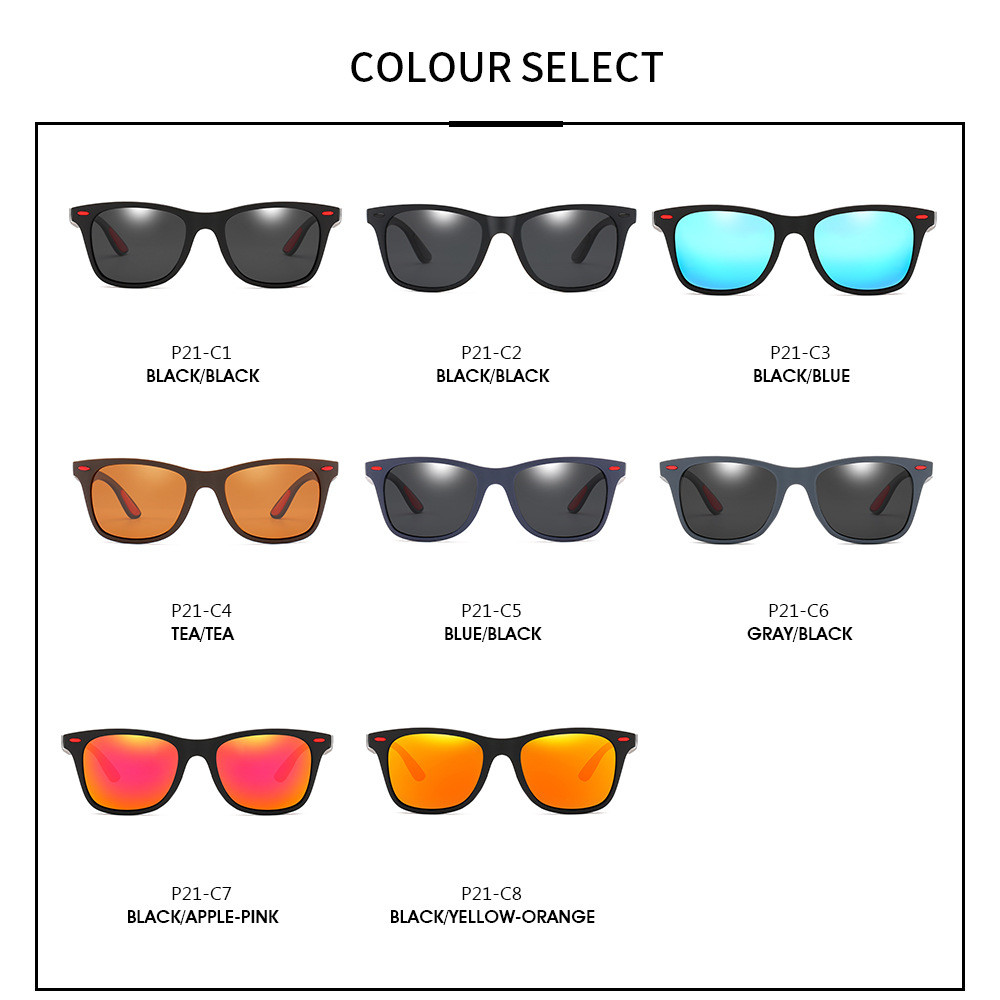 1pc Unisex Uv400 Polarized Square Frame Sunglasses For Driving