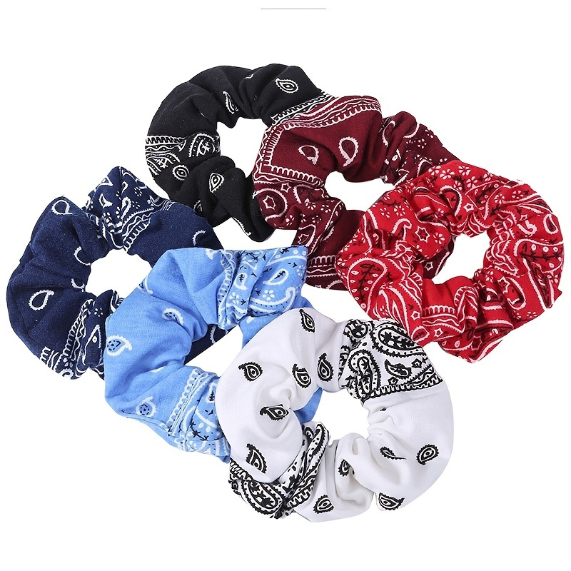 

6pcs Boho Paisley Scrunchies For Women And - Perfect For Curly, Fine, Thick, And Thin Hair