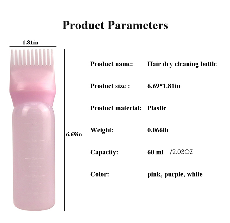 Flacon applicateur de peigne à racines - 3 couleurs - Flacon léger pour  coloration des cheveux - Avec échelle graduée - Pour pinceau, shampooing