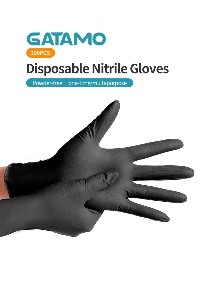 100pcs Guantes Nitrilo Desechables Gatamo: Sin Polvo Seguros - Temu