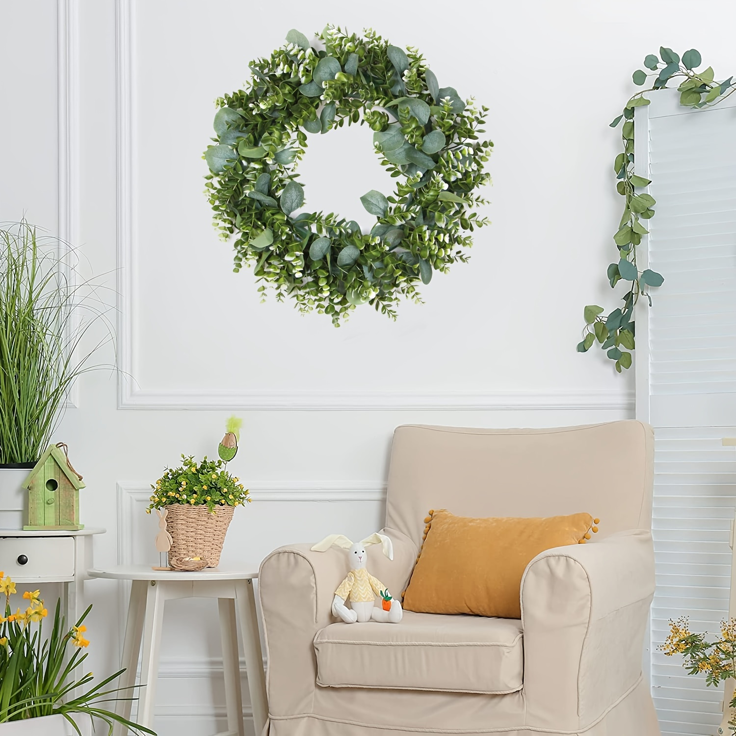 

18.5 Welcome Eucalyptus Wreath: Add A Touch Of Greenery To Your Home Decor!