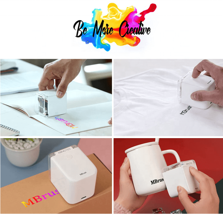 mbrush portable mini inkjet printer wirelessly connects to logo tattoo mini machine for multipurpose printing of gift cards ink cartridges factory price full color wifi usb small mini printing machine details 4