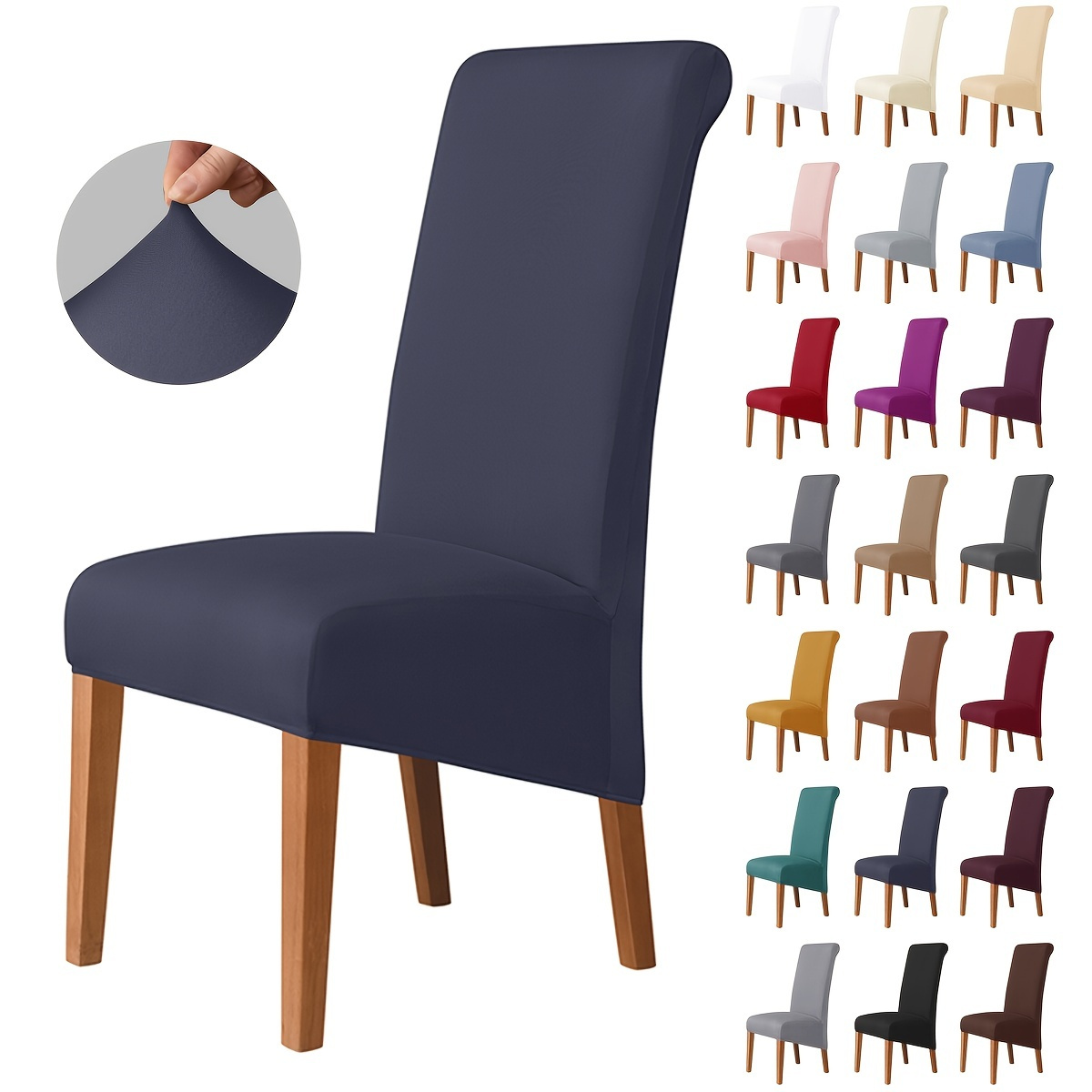 1pc Soft And Smooth Large Dining Chair Cover Elastic And Easy To Clean 