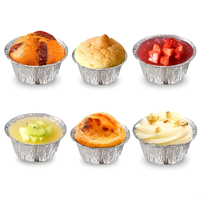 Just Partyware 20-Pack Muffin Pans Disposable Aluminum Foil 6-Cup Standard  Size Tin for Baking Cupcakes, Mini Pies and Quiche, Souffle