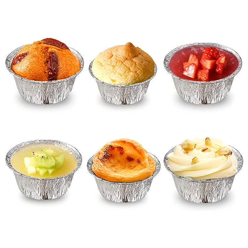 20Pcs Disposable 6-Cup Aluminum Foil Muffin Pans Standard Size Cupcake Tins  Supplies for Baking BBQ Pies - AliExpress