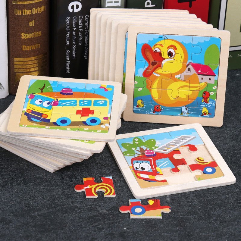 

11*11cm/4.33*4.33in 1pcs Wooden Jigsaw Puzzles, Children's Animal Puzzles Educational Early Education Cartoon Plane Jigsaw Puzzle Toys, For Children Kids