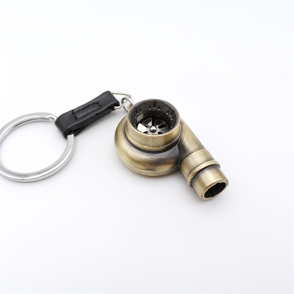 real whistle sound turbo keychain sleeve bearing spinning turbo key chian auto part turbine turbocharger key ring key holder accessoies details 3