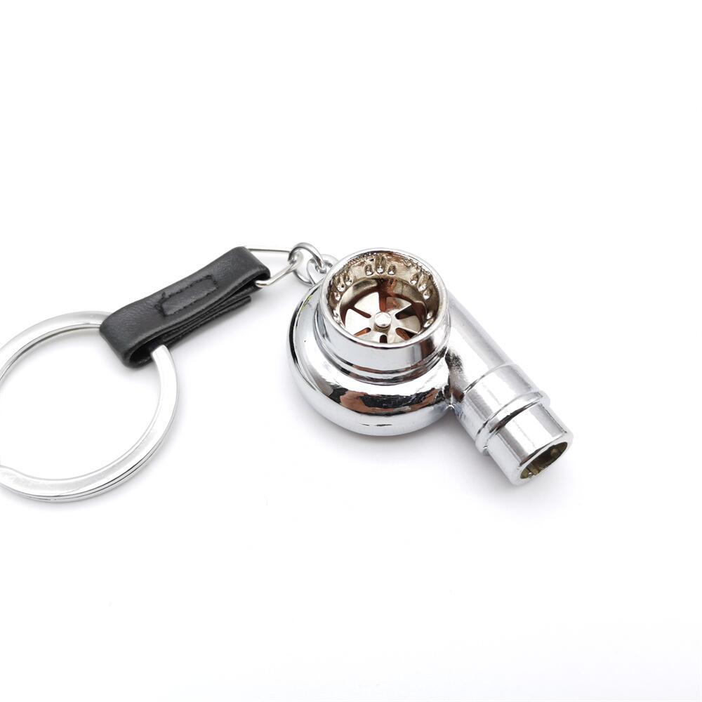 real whistle sound turbo keychain sleeve bearing spinning turbo key chian auto part turbine turbocharger key ring key holder accessoies details 5