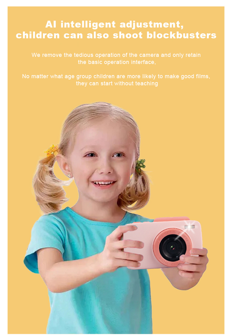 2000w Childrens Digital Camera Screen Can Be Turned 180 Degrees Autofocus  Can Be Timed To Take