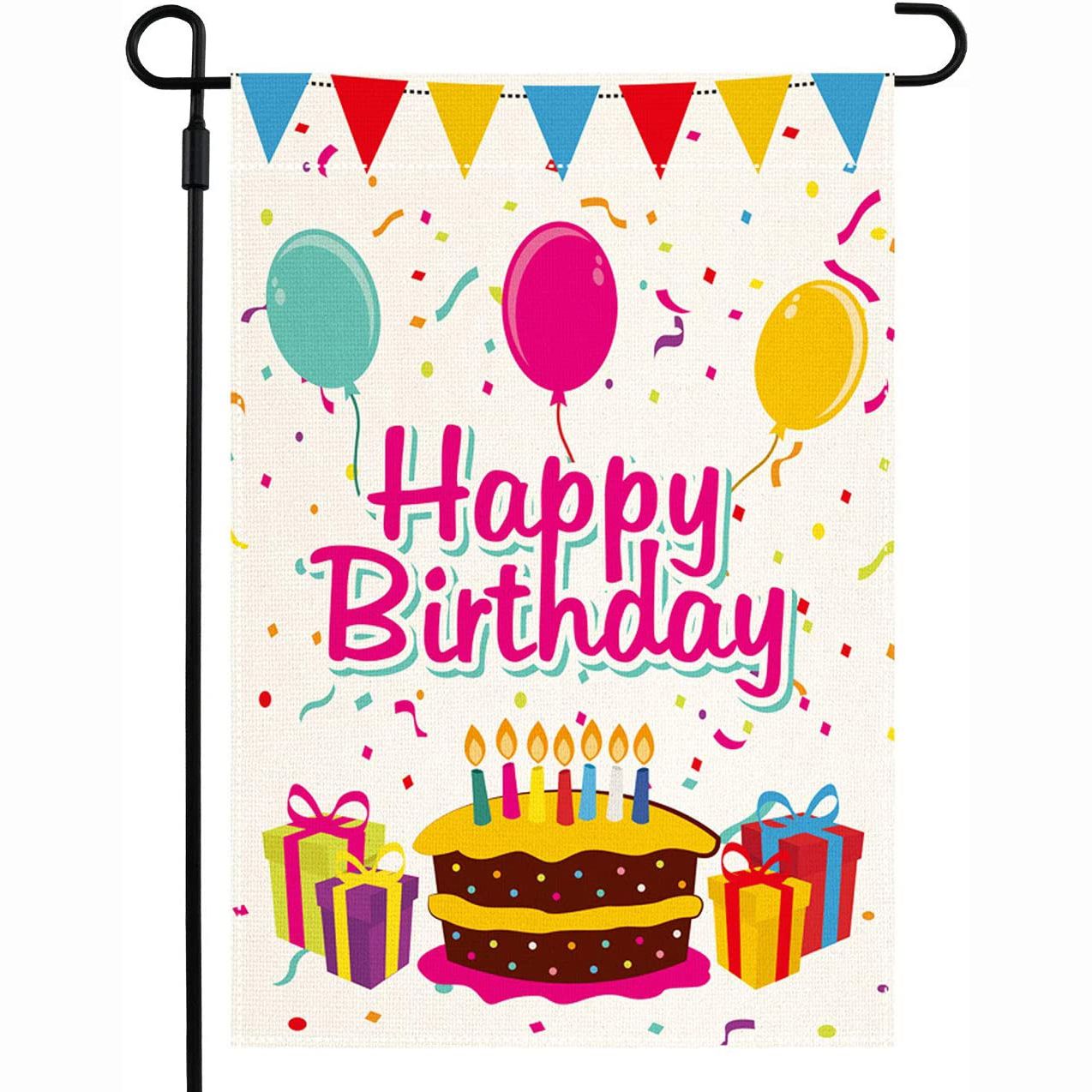 1pc Happy Birthday Garden Flag Cartoon Double Sided Printing Linen Flags  Birthday House Sign Poster Party Flags Decorations For Home Outdoor 28 X40  12 X18 | Shop On Temu And Start Saving | Temu