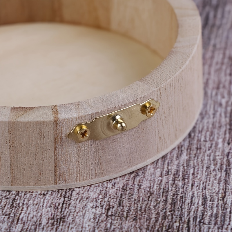 

1pc Round Wooden Box, Boutique Gift Small Wooden Box, Jewelry Box, High-grade Wooden Box, Handmade Round Packaging Box