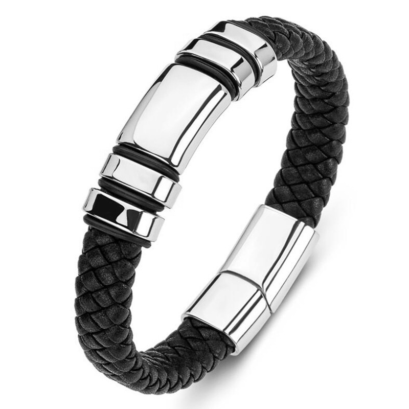 Image of Men's Personality Glossy 4 Ring Bracelet Jewelry