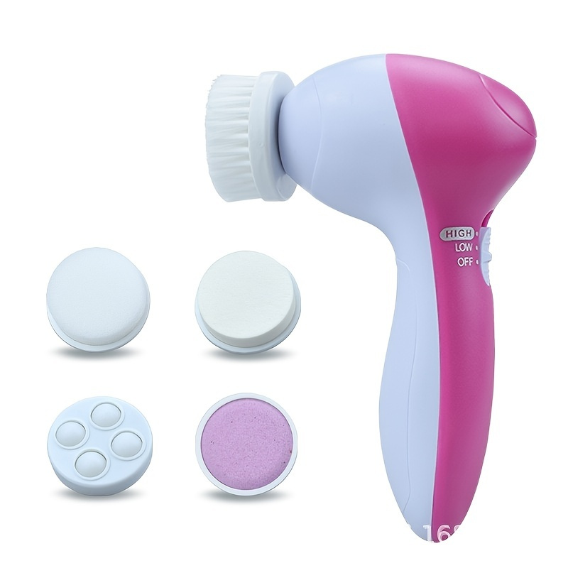 

5 In 1 Beauty Care Massager Facial Cleansing Brush - Deep Cleans, Exfoliates, And Massages Skin - Removes Blackheads - Gentle And Effective Skincare Tool