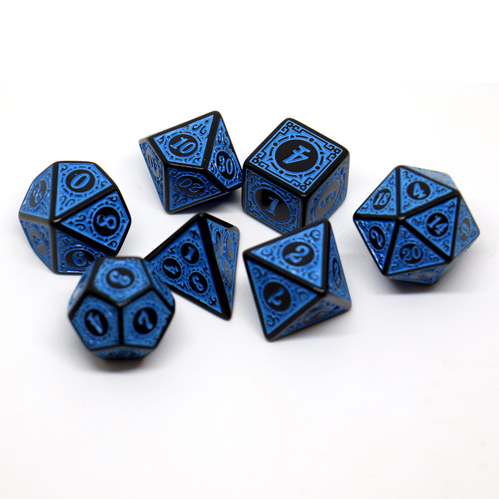 7 Unids/set Juego De Dados Dnd De Alivio De Runas Clásicas, Dados Trpg ...