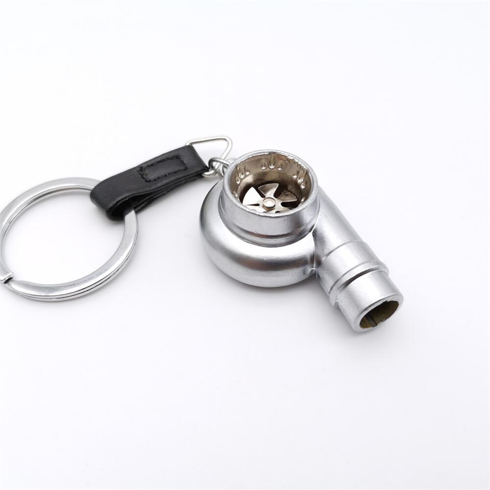 real whistle sound turbo keychain sleeve bearing spinning turbo key chian auto part turbine turbocharger key ring key holder accessoies details 6