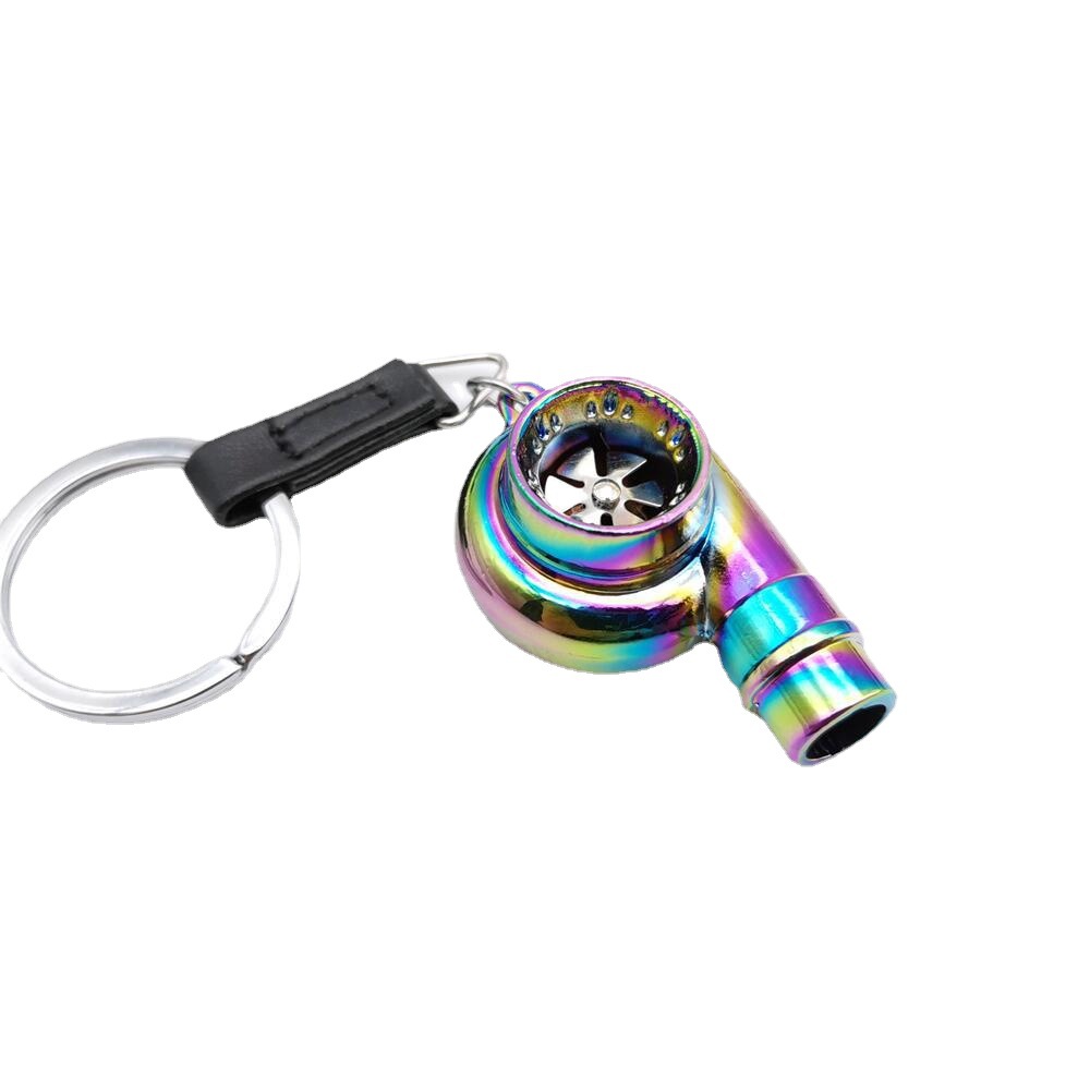 real whistle sound turbo keychain sleeve bearing spinning turbo key chian auto part turbine turbocharger key ring key holder accessoies details 7