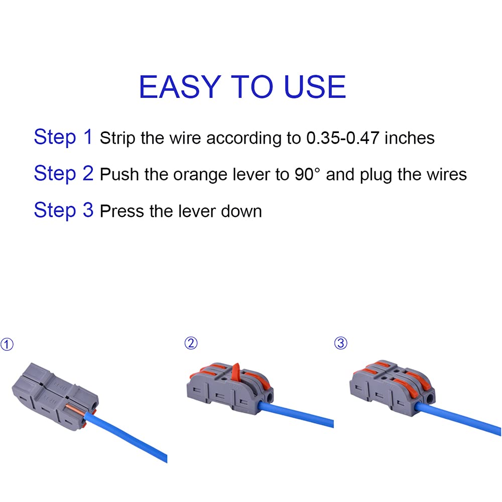 20pcs Lever Guide Wire Connectors 1 To 1 Inline Guide Wire Connectors