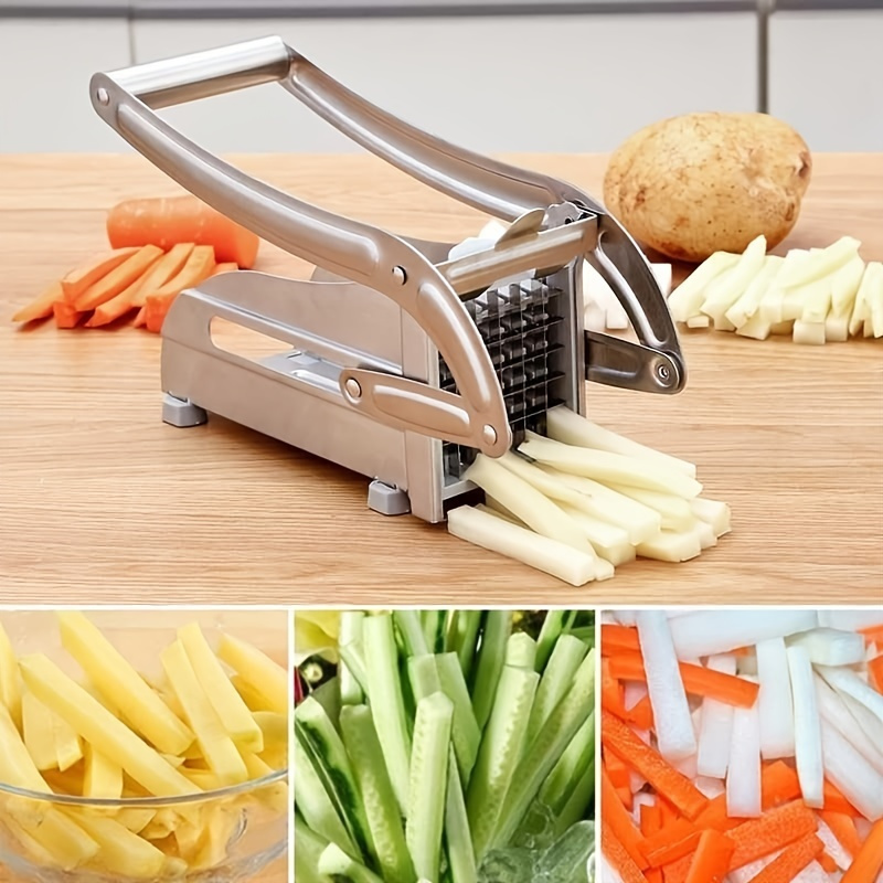 Stainless Steel Potato French Fry Cutter With Serrated Blade For Easy  Slicing Of Fruits And Vegetables - Temu