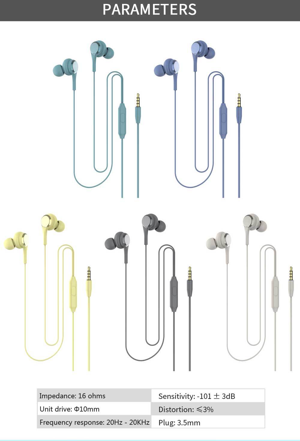 Macaron Color In-Ear Wired Headphones