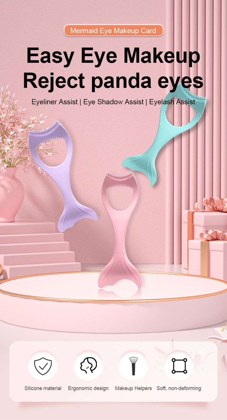 Mermaid Shaped Silicone Eyeliner Guide Tool Reusable Mascara Temu