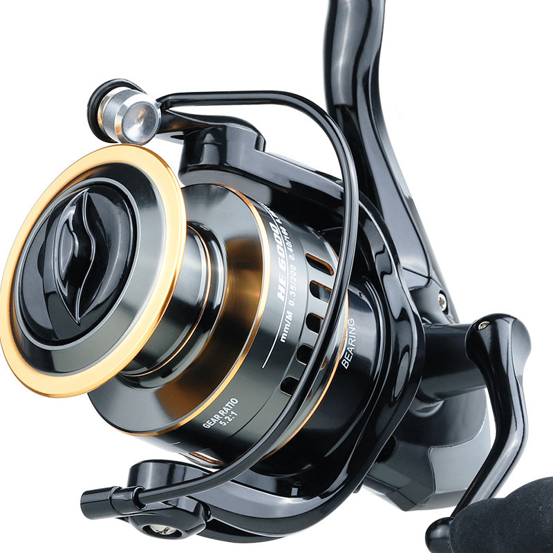 Golden/black Line Spool Long Casting Fishing Reel Max Drag - Temu Canada