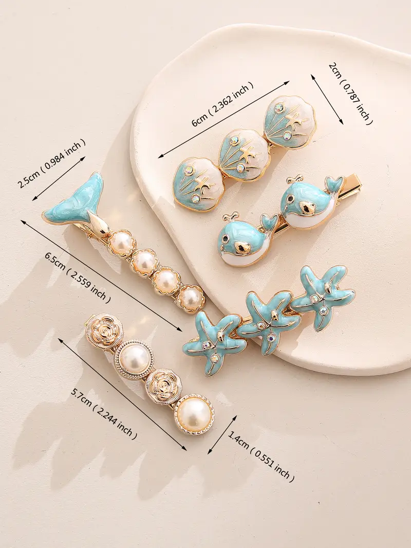 beach shell cartoon hairpin original fashion handmade metal hairpin hair accessories for women Product details 3