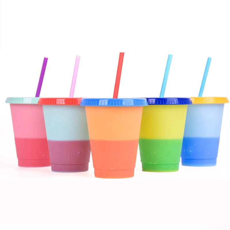 Color Changing Reusable Tumblers With Lids And Straws - Perfect For Adults,  Kids, Women, And Parties - Tall Iced Cold Straw Drinking Cup - Cute And  Convenient - Temu