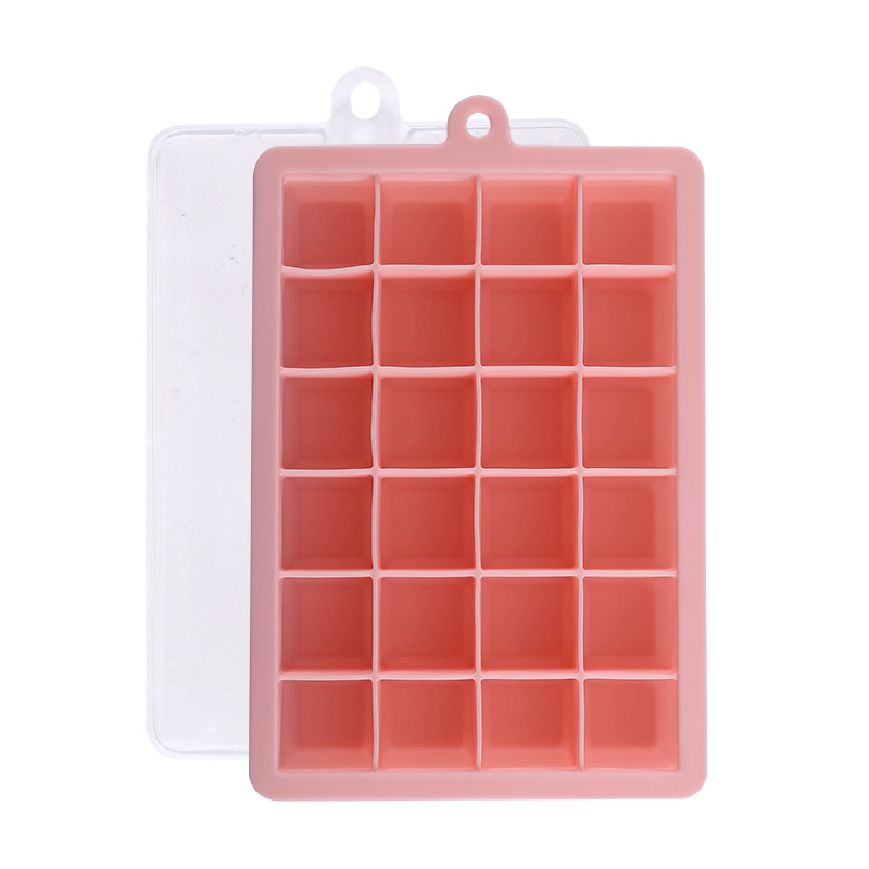 Moule à glaçons en silicone 1 pc 24 grilles avec couvercle, bac à glaçons,  machine à glaçons, accessoires de boisson de barre de cuisine - Temu France