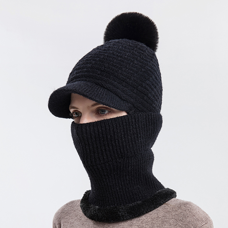 Berretto Donna In Pile Sfocato Pon Pon, Scaldacollo Cappuccio Termico  Invernale Antivento, Cappello Sci Monopezzo - Sport E Tempo Libero - Temu  Italy