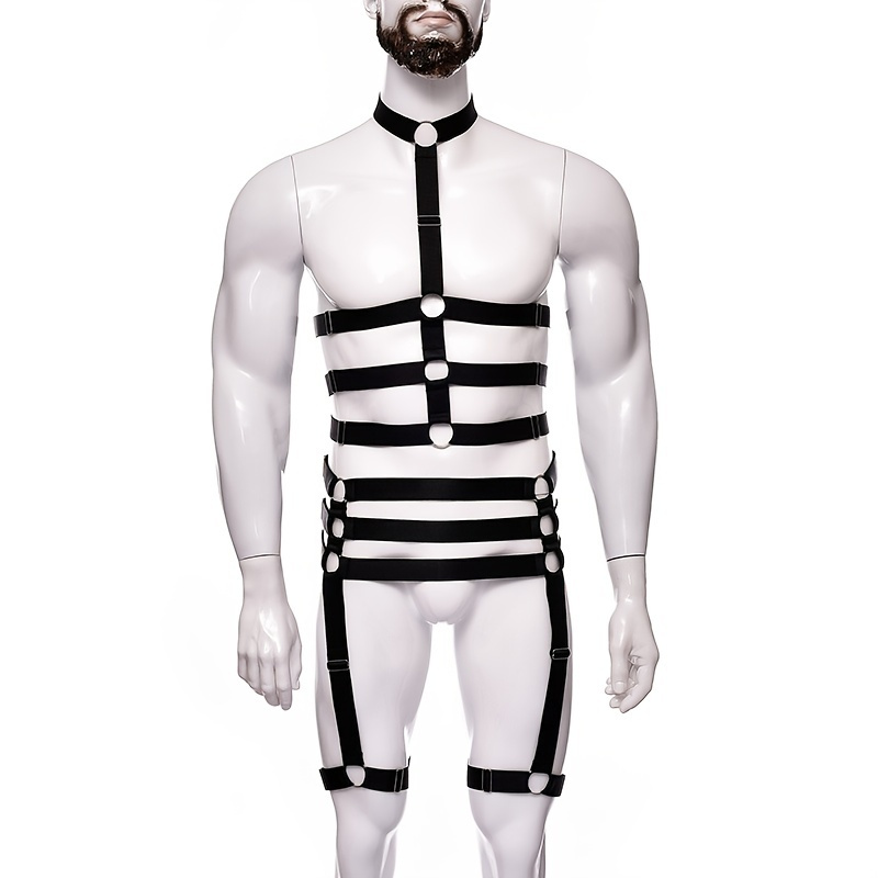 Men's Body Harness, Buckle Neck Chest Waist Leg Belt Strap For Gay