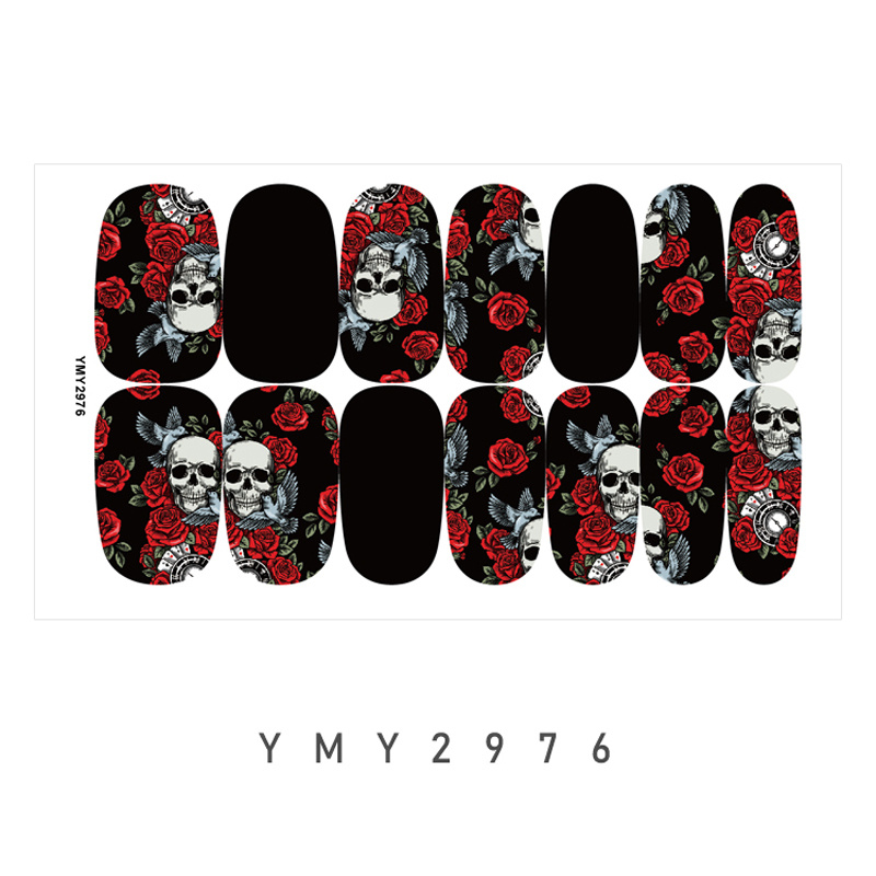 Image of 1 Sheet (14pcs Stickers) Nail Wraps Full Cover Nailstickers Colorful Decals For Nail Art Ymy Series