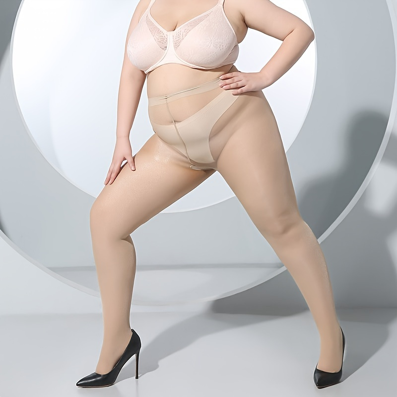 Plus Size Sexy Pantyhose Women's Plus Sheer Seamless Oil - Temu
